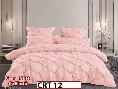 Lenjerie din Finet 6 piese cu pliuri cu Cearceaf Elastic - CRT 12