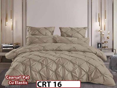 Lenjerie din Finet 6 piese cu pliuri cu Cearceaf Elastic - CRT 16