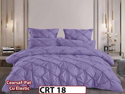 Lenjerie din Finet 6 piese cu pliuri cu Cearceaf Elastic - CRT 18