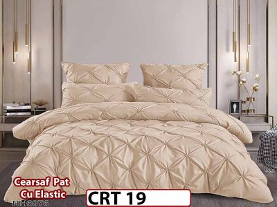 Lenjerie din Finet 6 piese cu pliuri cu Cearceaf Elastic - CRT 19