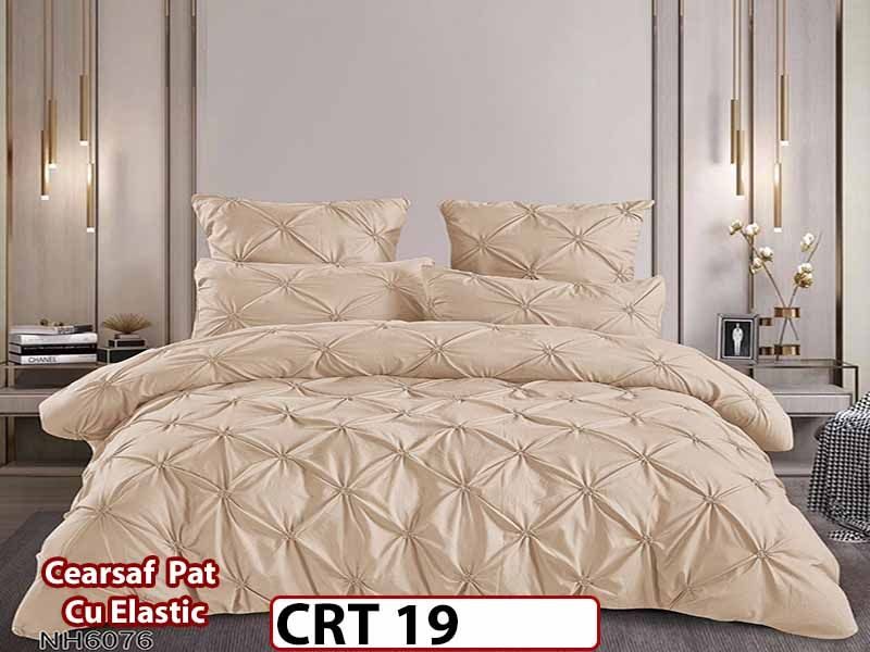 Lenjerie din Finet 6 piese cu pliuri cu Cearceaf Elastic - CRT 19