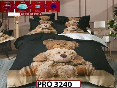 Lenjerie din finet 6 piese +pilota +2 perne + patura - PRO 3240