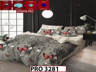 Lenjerie din finet 6 piese +pilota +2 perne + patura - PRO 3281