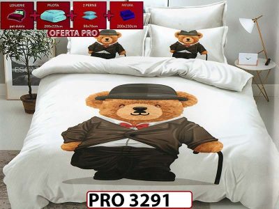 Lenjerie din finet 6 piese +pilota +2 perne + patura - PRO 3291