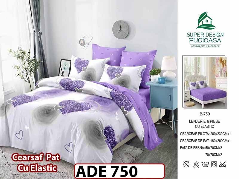 Lenjerie din finet  6 piese si cearceaf cu elastic - ADE 750