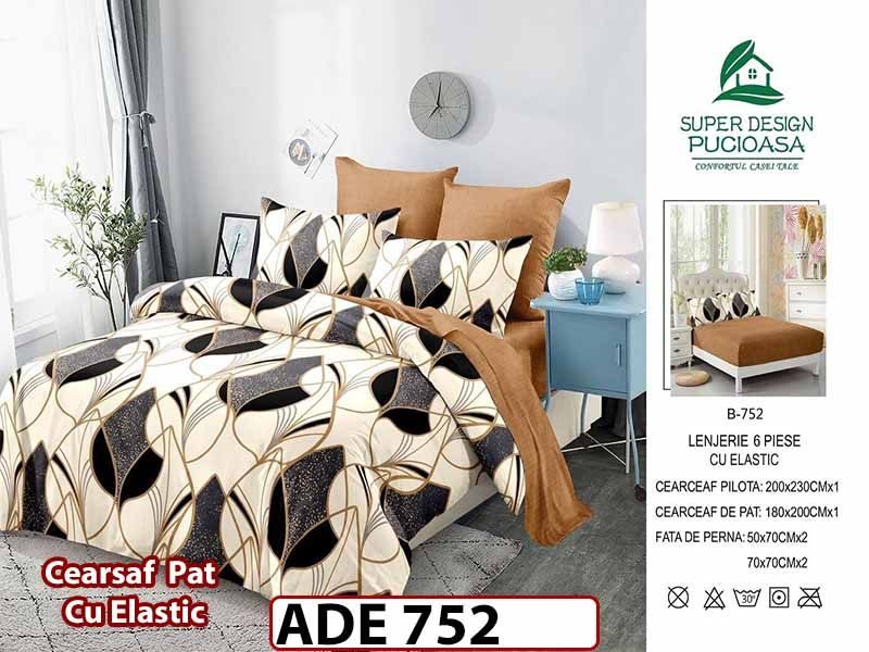 Lenjerie din finet  6 piese si cearceaf cu elastic - ADE 752