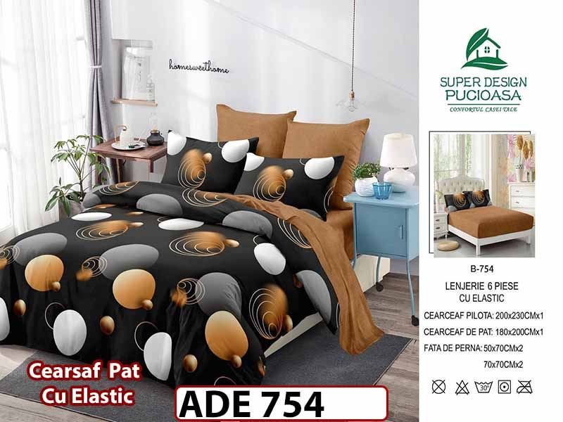 Lenjerie din finet  6 piese si cearceaf cu elastic - ADE 754