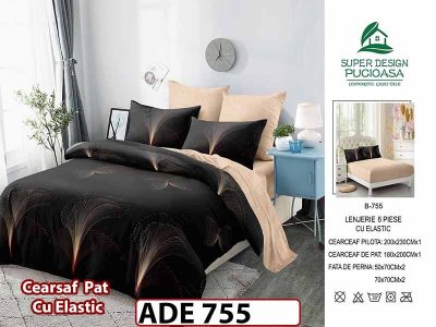 Lenjerie din finet  6 piese si cearceaf cu elastic - ADE 755