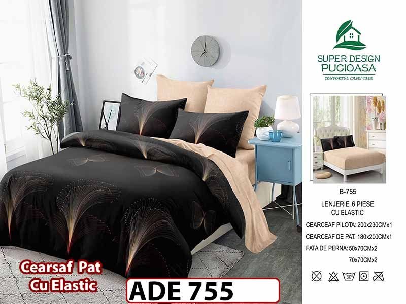 Lenjerie din finet  6 piese si cearceaf cu elastic - ADE 755
