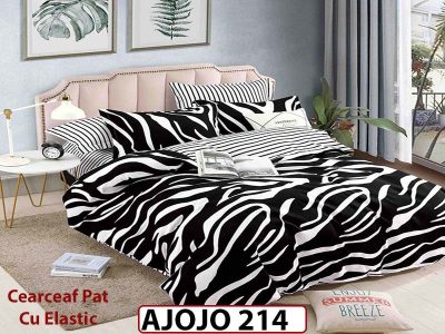 Lenjerie din finet 6 piese si cearceaf cu Elastic - AJOJO214
