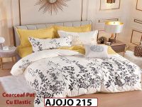 Lenjerie din finet 6 piese si cearceaf cu Elastic - AJOJO215
