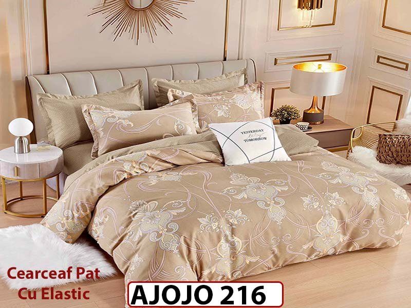 Lenjerie din finet 6 piese si cearceaf cu Elastic - AJOJO216