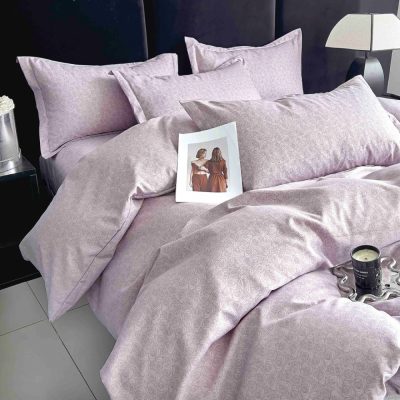 Lenjerie pat dublu,  FINET, 6 piese, Jojo Home, Lila, Trandafiri
