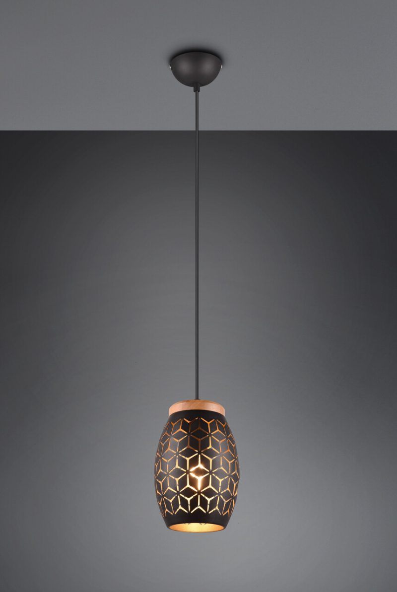 Lustra Bidar, RL, 15x150 cm, 28W, 1x E27, metal, negru/natur