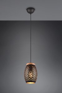 Lustra Bidar, RL, 15x150 cm, 28W, 1x E27, metal, negru/natur