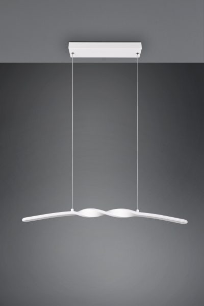 Lustra Ginko, RL, 79x9x150 cm, 18W, 1x SMD, metal, alb mat