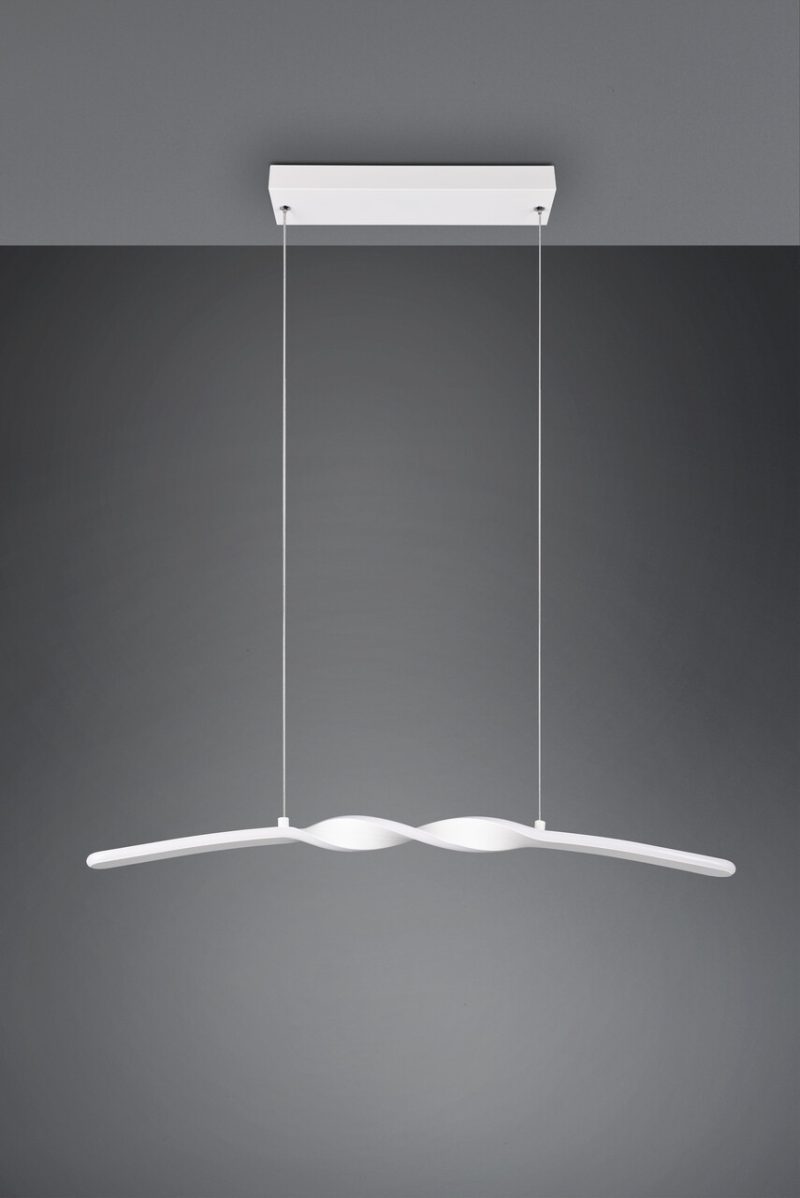 Lustra Ginko, RL, 79x9x150 cm, 18W, 1x SMD, metal, alb mat