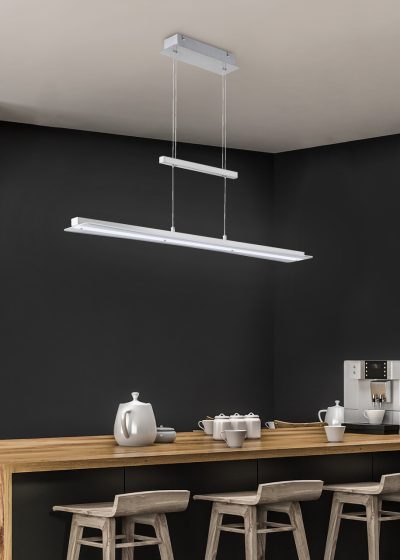 Lustra Smash, RL, 100x12x150 cm, 18W, 1x SMD, metal, nichel mat