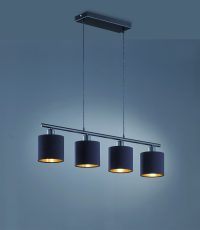 Lustra Tommy, RL, 75x12x150 cm, 28W, 4x E14, metal, negru mat