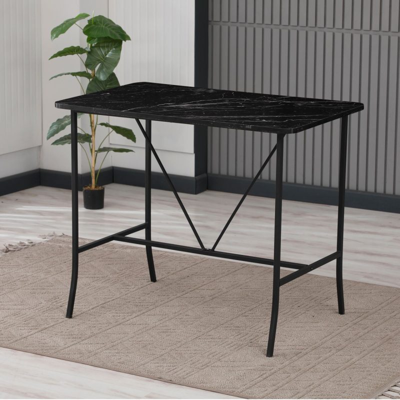 Masa de bar, Hanah Home, Retro, 110x92x70 cm, Negru