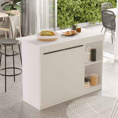 Masa de bucatarie, Hanah Home, OR2-W, 120x88.2x60 cm, Alb