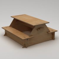 Masa de gradina, Hanah Home, Tela, 160x75x150 cm, Placaj, Lemn natural