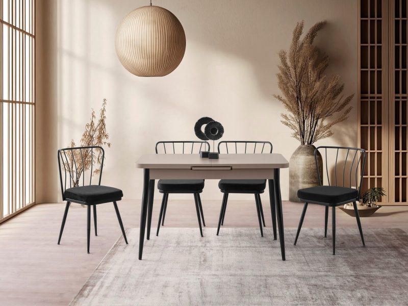 Masa extensibila, Hanah Home, Ay, 120x75x70 cm, Mocha