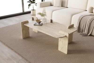 Masuta de cafea, Hanah Home, Lovge, 120x35x60 cm, Travertin