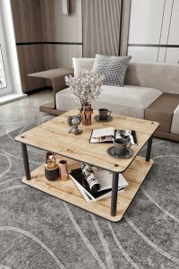Masuta de cafea, Hanah Home, Masivo Square, 70x38x70 cm, MDF , Stejar