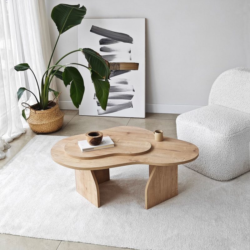 Masuta de cafea, Hanah Home, Melted, 105x35x65 cm, Maro