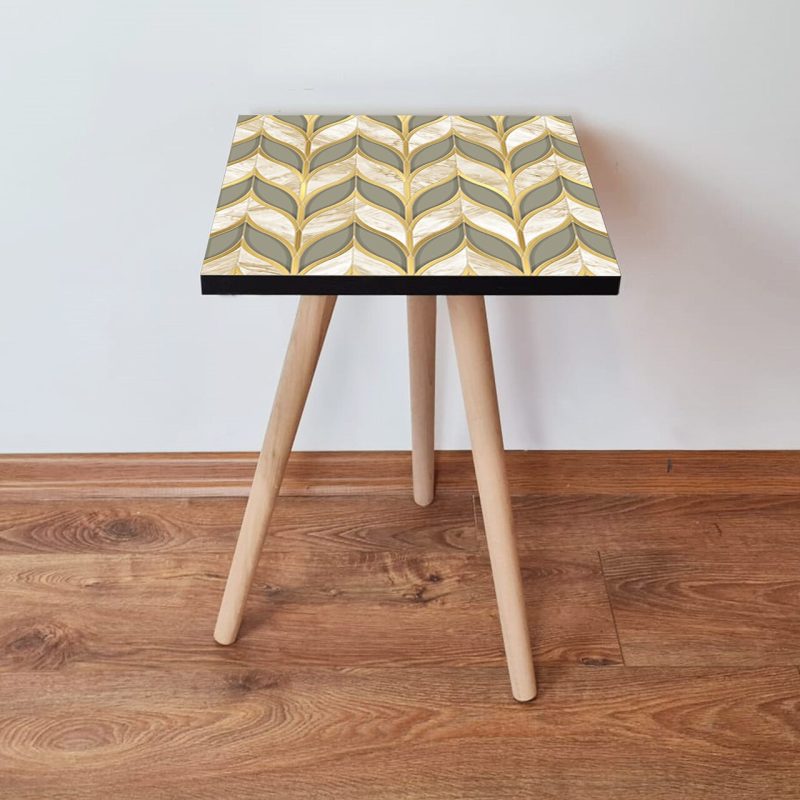 Masuta, Hanah Home, Shp137, 35x42x35 cm, Bej / Gri / Alb