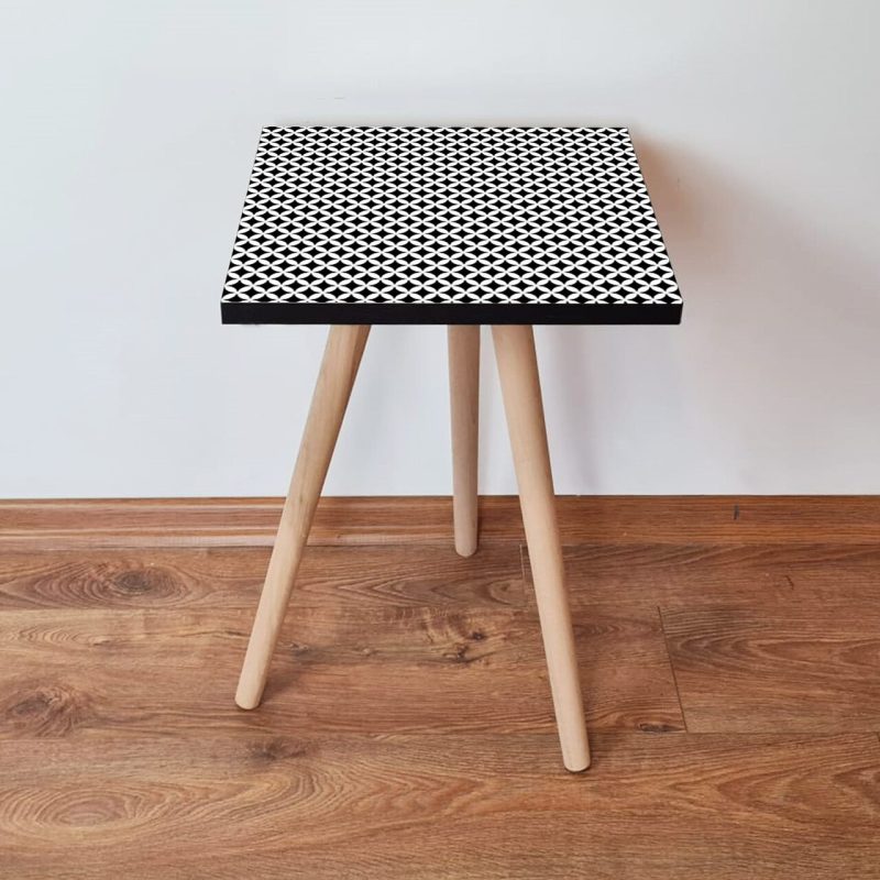 Masuta, Hanah Home, Shp8, 35x42x35 cm, Alb/Negru