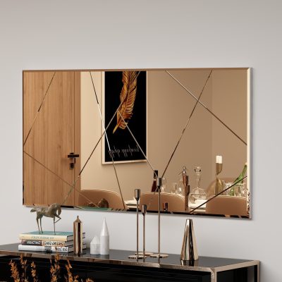 Oglinda decorativa, Hanah Home, Orezo, 60x120x2.2 cm, Bronz