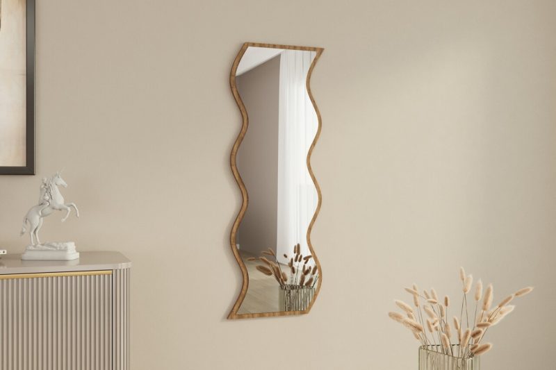 Oglinda decorativa, Hanah Home, Safi, 40x120x2.2 cm, Alb/Maro