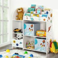 Organizator jucarii / mobilier camera copilului, Space, Songmics, 93 x 30 x 100 cm