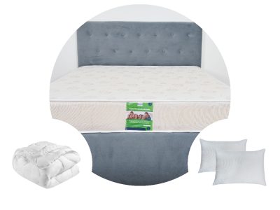 Pachet 1 Saltea ortopedica SomnART DORMA, cu arcuri, 140x200x20 cm + 1 Pilota matlasata 180x200  + 2 perne 50x70
