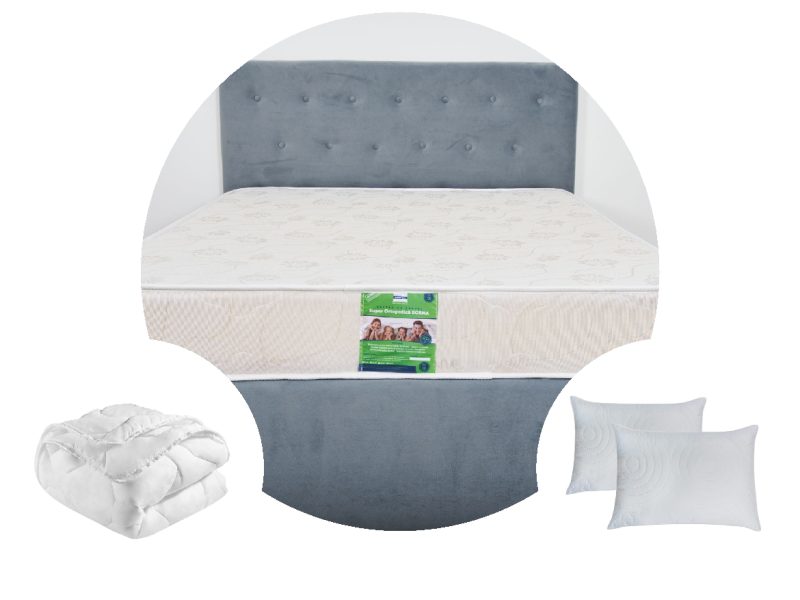 Pachet 1 Saltea ortopedica SomnART DORMA, cu arcuri, 140x200x20 cm + 1 Pilota matlasata 180x200  + 2 perne 50x70