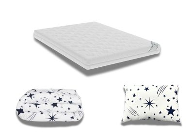 Pachet Promo: Saltea HypoallergenicMed PolyCotton 90x200x16 + Pilota bumbac Stelute 150x200 + 1 Perna bumbac Stelute 50x70