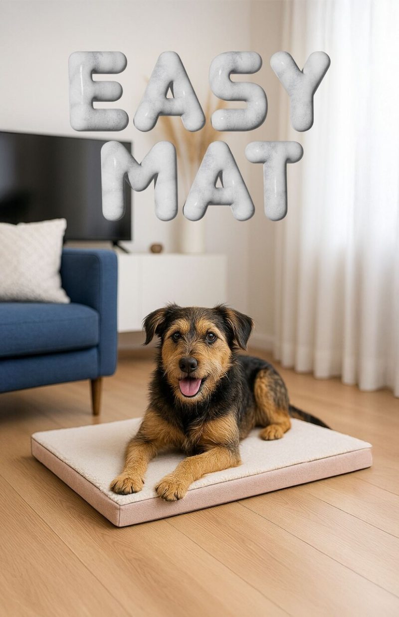 Pat pentru animale de companie, Paws &amp; Whiskers, Easy Mat 60 x 80, Material exterior: 100% poliester, Bej