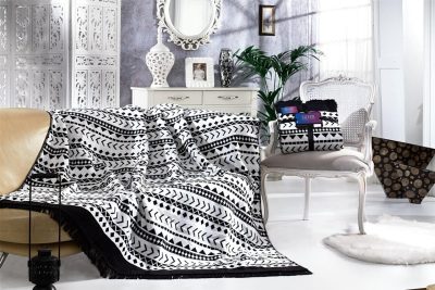 Patura Double, L'essentiel Maison, Erica, Alb/Negru