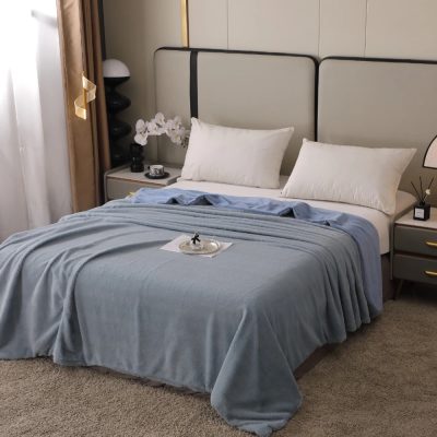 Patura Premium, 200x230cm, cu Blanita Shorthair si Cocolino, cu Fermoar, Bleu – Lux, Caldura & Versatilitate!