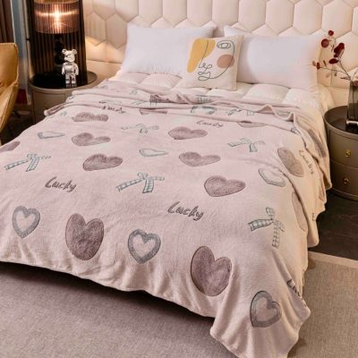 Patura Pufoasa CoCoLiNo, Jojo Home, 200x230cm, Bej, inimioare