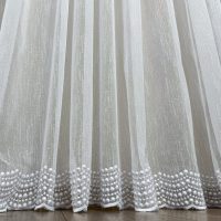 Perdea Ariel tip IN Brodat, Alb, 100cm latime x 260cm inaltime, cu rejansa pt bara