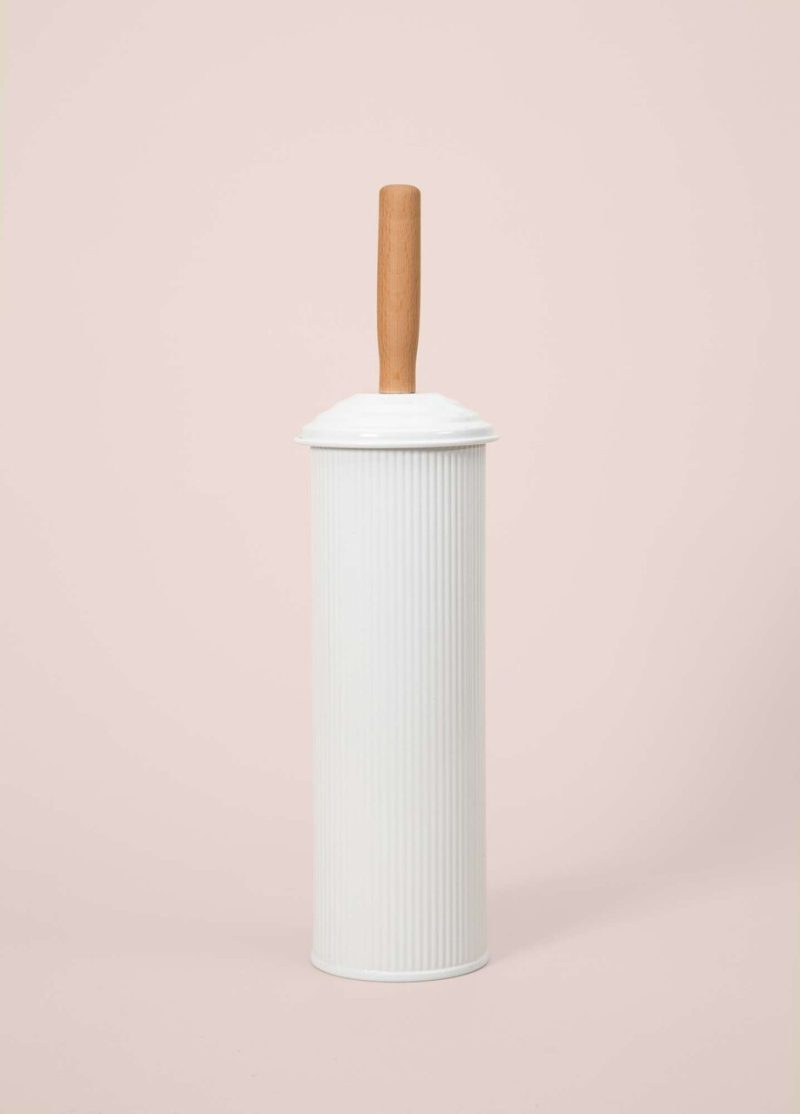 Perie de toaleta, L'essentiel Maison, STP0017, 9x9x40 cm, Alb