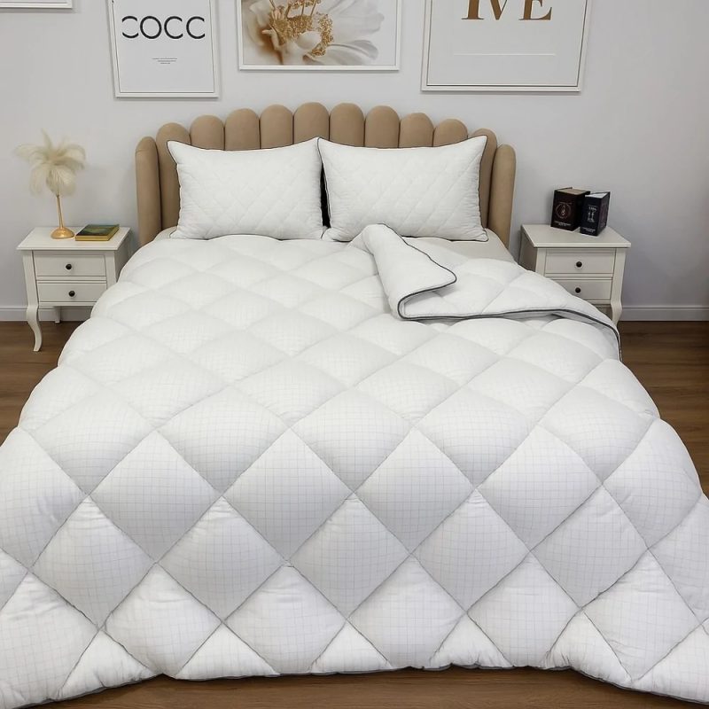 Pilota 200x220cm, Casetata, cu Puf Siliconizat, Fabricata in Romania