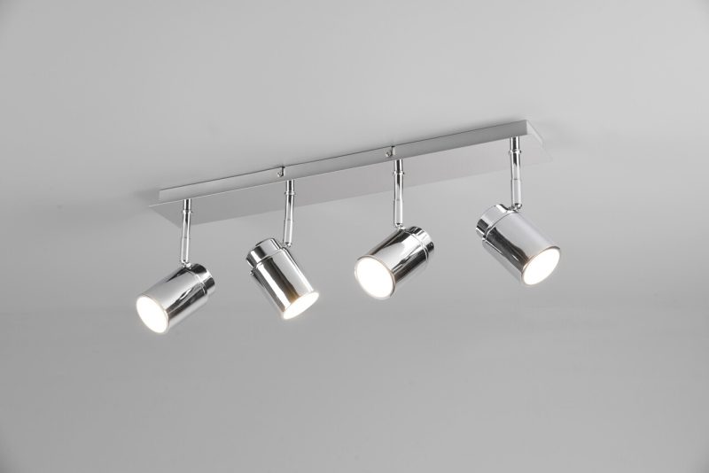 Plafoniera Angelo, TRIO, 52x19.5x9.5 cm, 5W, 4x GU10, metal, argintiu