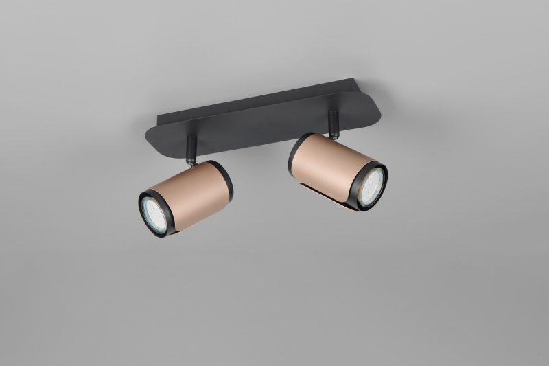 Plafoniera Gillan, TRIO, 30x12x16 cm, 10W, 2x GU10, metal, bronz