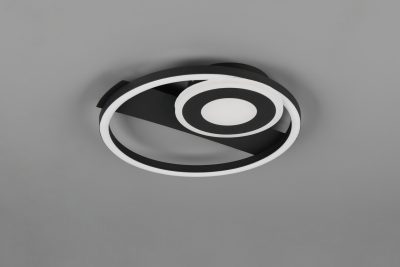 Plafoniera Horus, RL, 32x30.5x5 cm, 22W, 1x SMD, metal, negru mat/alb