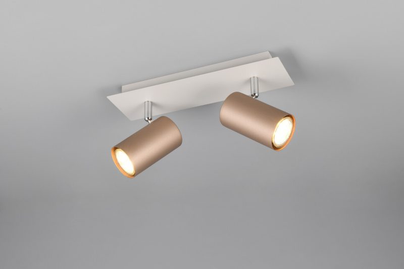 Plafoniera Marley, TRIO, 30x9x15 cm, 35W, 2x GU10, metal, alb/bronz