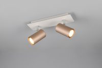 Plafoniera Marley, TRIO, 30x9x15 cm, 35W, 2x GU10, metal, alb/bronz